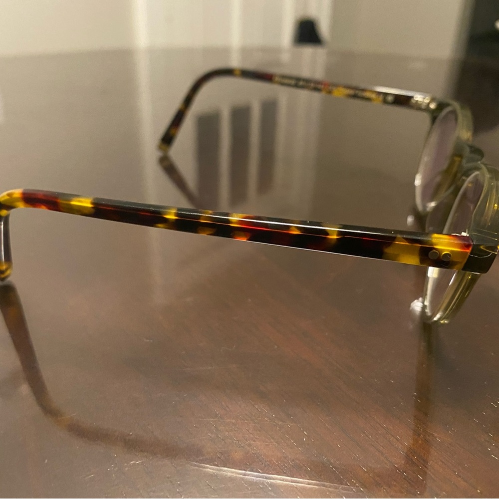 Moscot Frankie eyeglasses, olive front with tortoise temples. - Picture 3 of 4